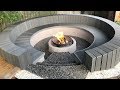 Circular seating and fire pit construction with block & composite