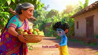 Krishna and the Kind Fruit Seller 🌼 | Heartwarming Story with Moral