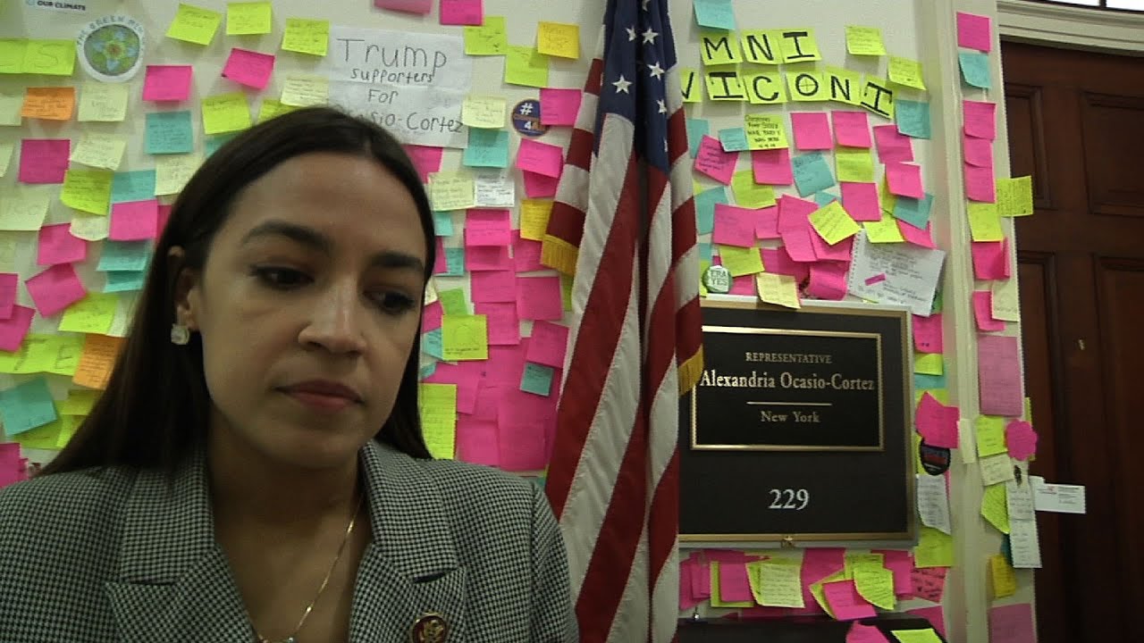 Alexandria Ocasio-Cortez's Office Wall Covered With Handwritten Notes