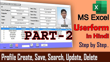 Userform in Excel in Hindi - Data Add | Search | Update | Delete Part 2