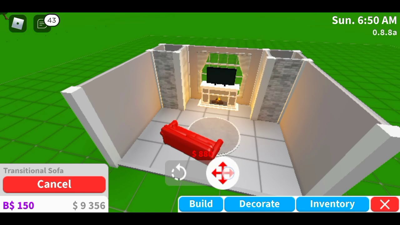 How to build a living room in bloxburg YouTube
