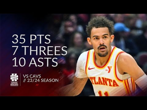 Trae Young 35 pts 7 threes 10 asts vs Cavs 23/24 season