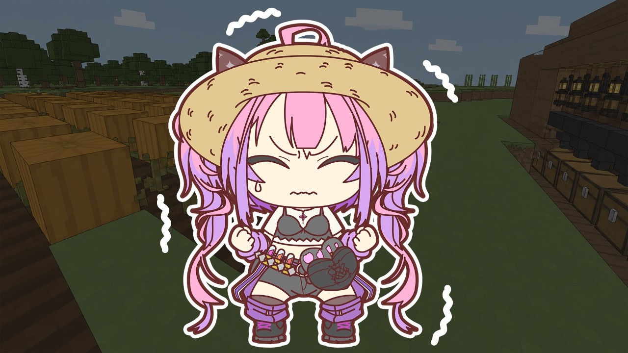 【手描き?】はしごを外され、金策マイクラを荒らすヴィヴィ【ホロライブ/綺々羅々ヴィヴィ/兎田ぺこら/大空スバル/桃鈴ねね/角巻わため】