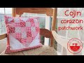 Cojín corazón patchwork con patrón