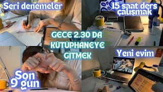 GECE KÜTÜPHANEYE GİDİP 15 SAAT DERS ÇALIŞTIM 🪩| BENİMLE VERİMLİ BİR GÜN 🧿🌠 #yks #study