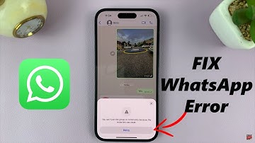 WhatsApp Error - You Can