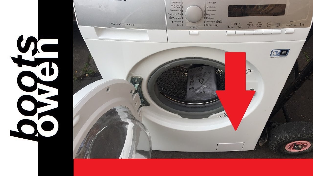 How To Clean The Filter On An Aeg Washer Dryer. Full Of Water, Stuck In  Cycle? - Youtube