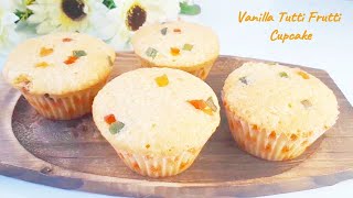 Vanilla Tutti Frutti Cupcakes Recipe (Bakery Style) kids Favorite | Vanilla Cupcake | R# 5