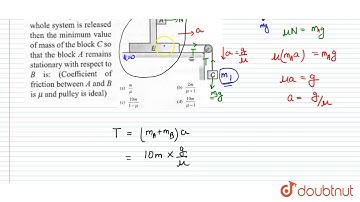 In the arrangement shown in the figure mass of the block `B` and `A` are `2m` , `8m` respetively.