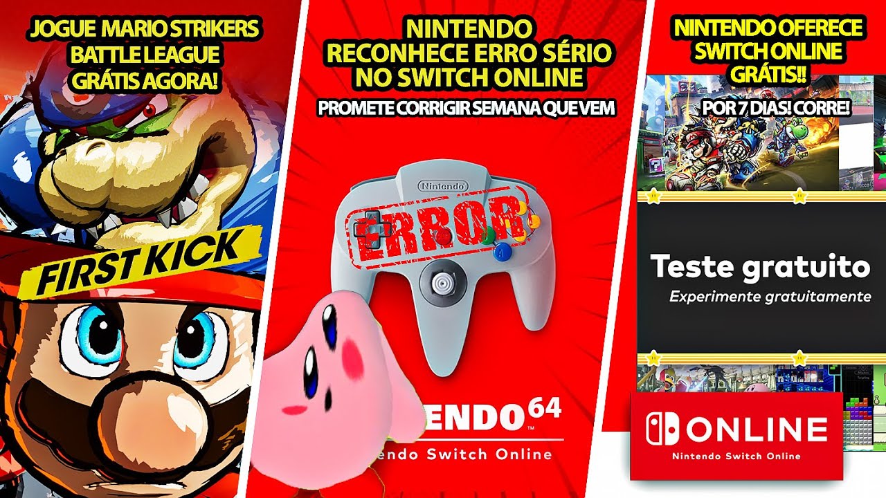 SAIBA COMO JOGAR MARIO STRIKERS GRÁTIS AGORA | Nintendo reconhece erro sério no Switch Online e mais