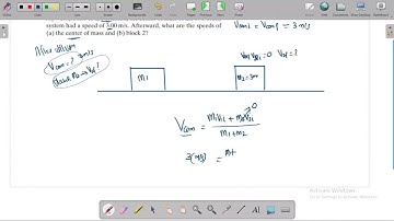 Block 1 of mass m1 slides along a frictionless floor and into  a one-dimensional elastic collision