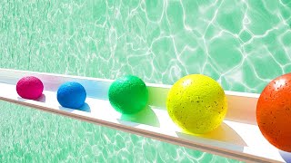 1000 Marbles  Super Slide Marble Run Race vs Water Balloons | Colorful Pop Tubes | ASMR Whirlpool 3A screenshot 4