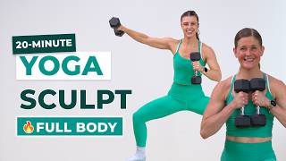 20-Minute Yoga Sculpt at Home | Full Body, Light Weights