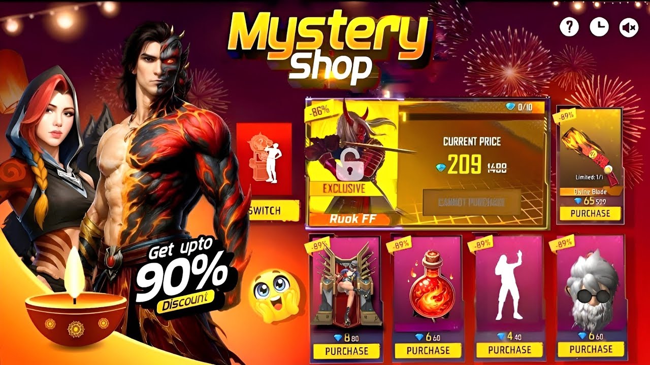 1 Oct Diwali Events Free Fire | Next Mystery shop Event Free Fire |New Diwali Events 2025 |FF telugu