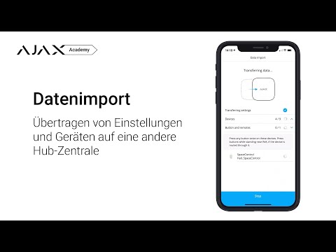 Datenimport: Übertragen von Einstellungen und Geräten auf eine andere Hub-Zentrale