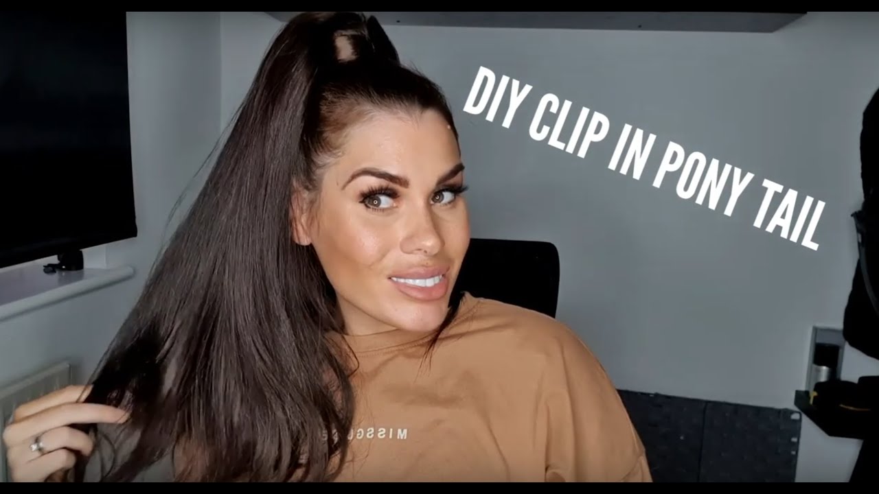 MAKE YOUR OWN CLIP IN PONYTAIL USING HOUSE HOLD ITEMS !!!! EASY TO CREATE