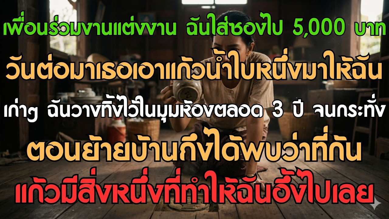 เพื่อนร่วมงานแต่งงาน ฉันใส่ซอง 5,000 บาท วันต่อมาเธอให้แก้วเก่าใบหนึ่งฉันทิ้งมันไว้ในซอกตลอด 3 ปี