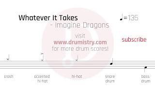 Imagine Dragons - Whatever It Takes Drum Score chords