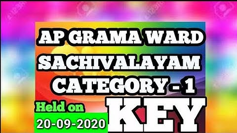 AP Grama Sachivalayam Category 1 Question Paper Key Solutions Which was Held On 20-09-2020