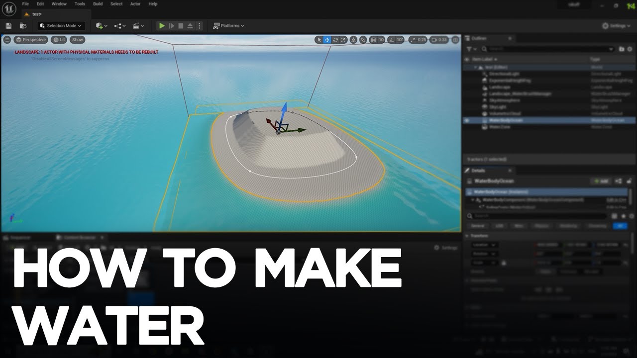 How to make water, ocean FAST - Unreal Engine 5 - YouTube