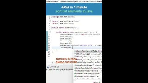 sort elements in list java short #shorts #short #viral #shortsvideo #java