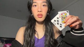 ASMR playing blackjack & poker roleplay 🃏 (card sounds)