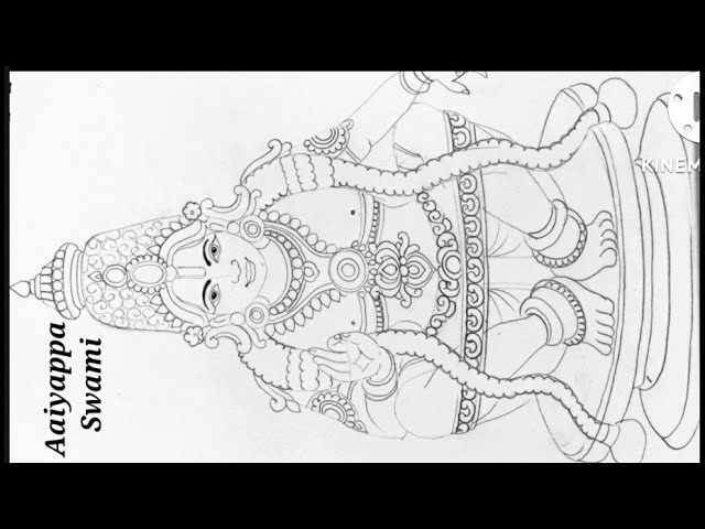 Lord ayyappa swamy pencil drawing | ayyappa swamy pencil sketch | ayyappa  swamy pencil art - YouTube