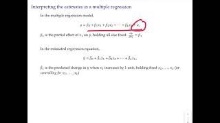 Econometrics topic 4 video 1: Intro to multiple regression