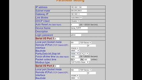 ATAC LR200EM Configuration of "Modbus" via web interface