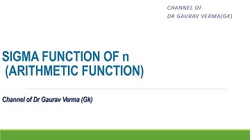 Sigma Function of n || Number theory