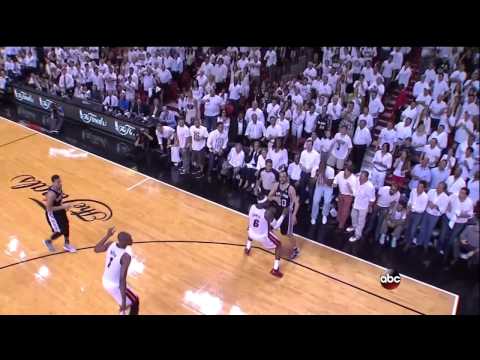 Tim Duncan fails to make the clutch shot to tie Game7 2013 NBA Finals