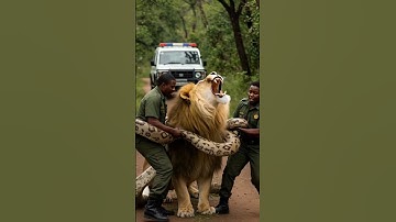 Saving the King: Lion Rescued from Python’s Grip! #shorts #animals #wildliferescue #animalrescue