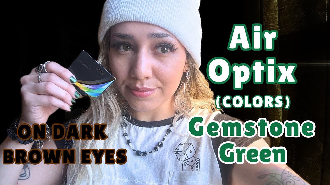 Air Optix Contacts Gemstone Green Review (In different lighting)