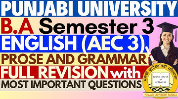Prose and Grammar | English AEC Semester 3 | AEC English Syllabus Sem 3 | English BA Sem 3