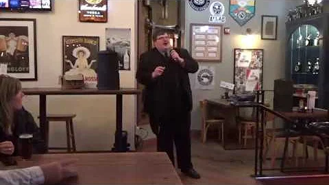 Jesse Whitehead performing standup in Eugene, Oregon