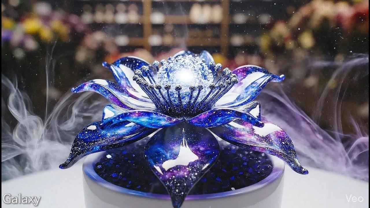 [AI ASMR] 은하수부터 태양까지, 유리 꽃으로 빚은 17가지 자연 (17 Elements of Nature: From Galaxy to Sun)