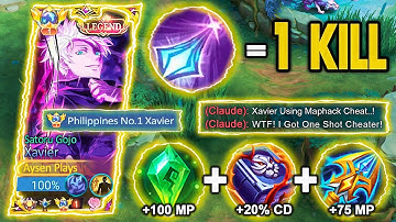 GLOBAL XAVIER WTF ONE HIT BUILD! 200% DAMAGE HACK?😱 (MUST TRY) | XAVIER BUILD AND EMBLEM 2025 | MLBB