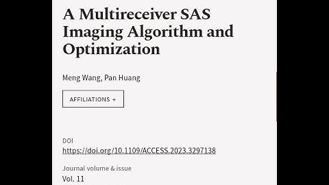A Multireceiver SAS Imaging Algorithm and Optimization | RTCL.TV