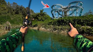 Fishing in ABANDONED WATER PARK!! (kicked out)