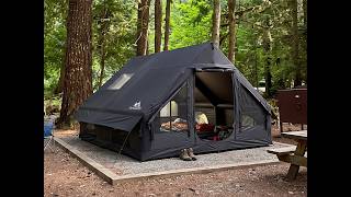 5-Min Setup 129 FT² Black Inflatable Tent! 🏕️🖤 #shorts #camping