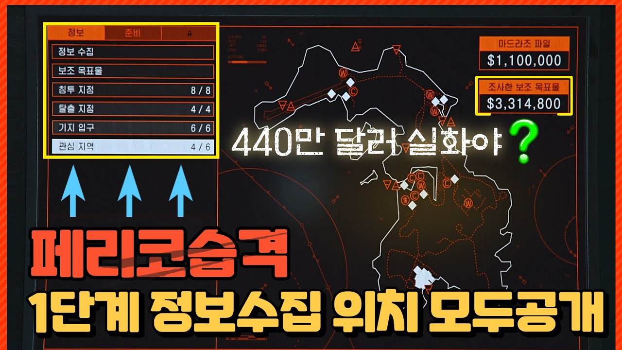 GTA5 페리코습격 440만 달러를 위한 정보수집 올클리어! 사진 스팟 모두 알려드립니다