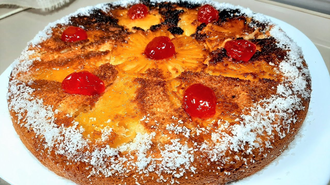 Sin Harina y a la sartén torta de piña