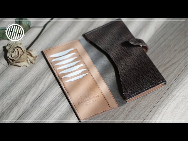[Leather Craft] Phone wallet making video / DIY