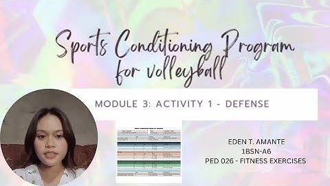Module 3 Assignment: Activity 2 - Sports Conditioning Program Video Defense