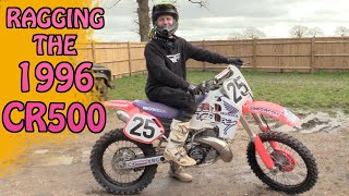 RAGGING MY 1996 CR 500 2 STROKE AROUND THE MUDDIEST FIELD EVER LSD!!