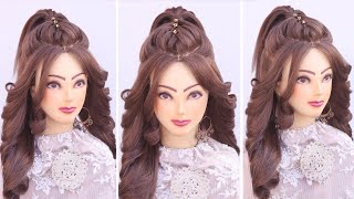 Stylish best ponytail l wedding hairstyles kashee's l curly bridal hairstyles l engagement look