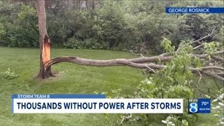 Thousands without power after storms
