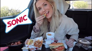 Sonic Mukbang!! (Chili cheese fries, hot dog, cheeseburger, tots, and wings!)