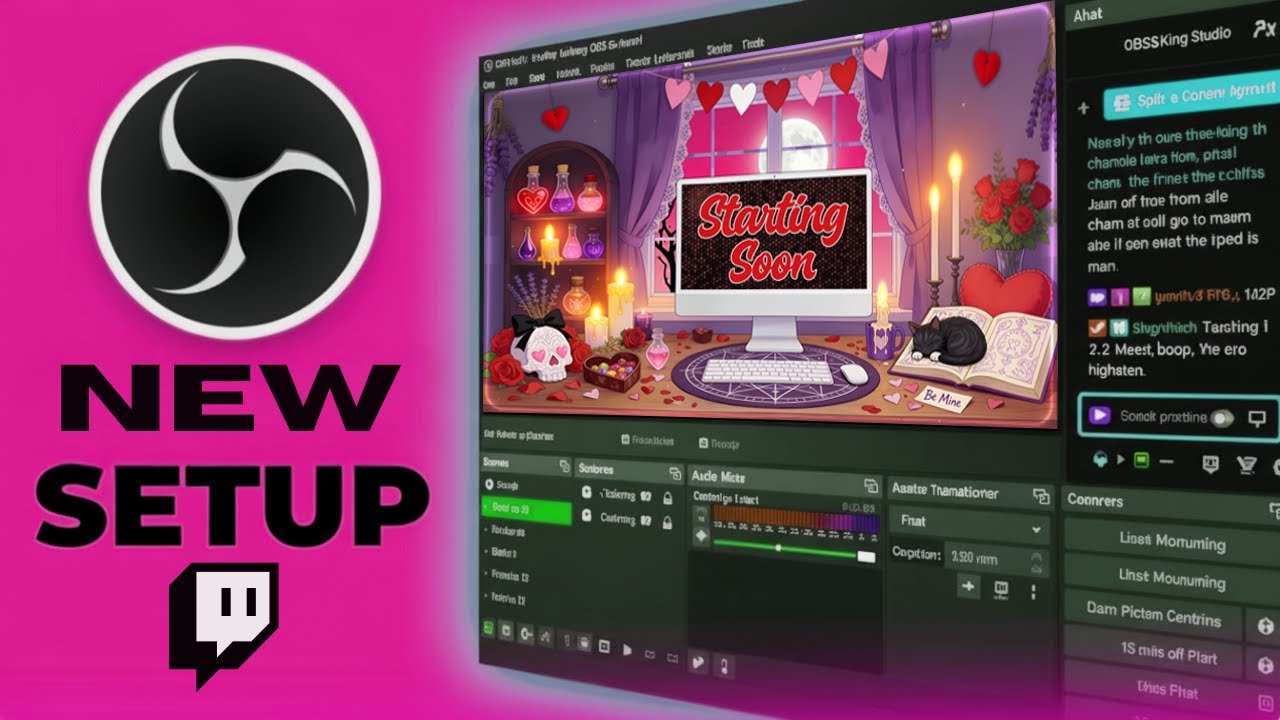 Cat 🙀Twitch Overlay: Enhance Your Stream with Valentine's Day Vibe 🥰