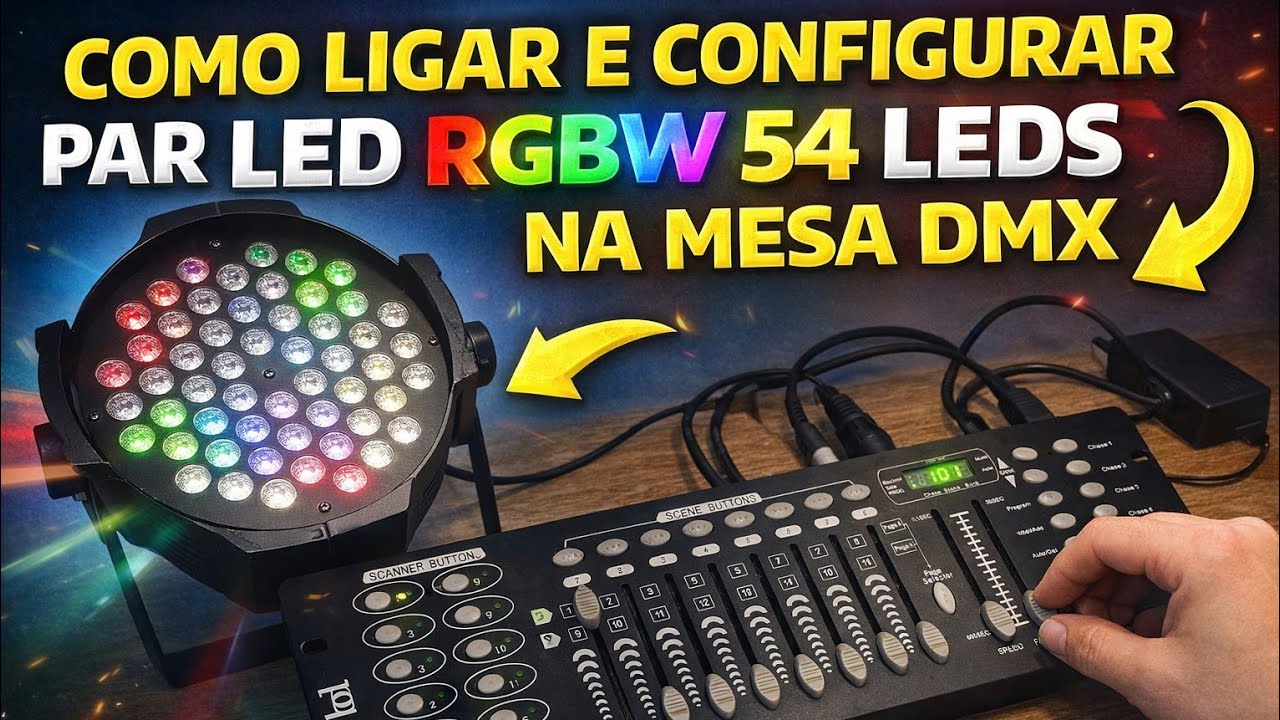 How to connect the 54-LED RGBW Par Light to a DMX controller - YouTube